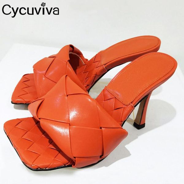 slippers summer woven leather women brand high heel slides runway square toe mules ladies party shoes sandalias mujer 2021, Black
slippers summer woven leather women brand high heel slides runway square toe mules ladies party shoes sandalias mujer 2021, Black