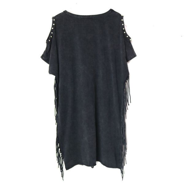 women's t-shirt xitao hole plus size t shirt women tassel beading off shoulder punk fashion clothes o-neck pullover wld1087 tbq3, White
women's t-shirt xitao hole plus size t shirt women tassel beading off shoulder punk fashion clothes o-neck pullover wld1087 tbq3, White
