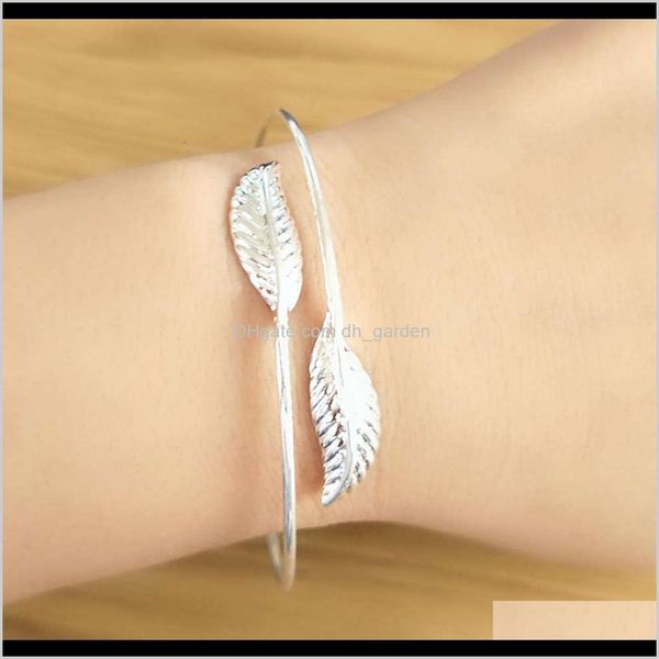 other bracelets drop delivery 2021 sier plated simple single ring leaf feather open bracelet jewelry tn6lj, Golden;silver
other bracelets drop delivery 2021 sier plated simple single ring leaf feather open bracelet jewelry tn6lj, Golden;silver
