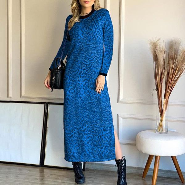 casual dresses fall winter women leopard print floral maxi dress long sleeve o-neck side slit party female vestidos robe, Black;gray
casual dresses fall winter women leopard print floral maxi dress long sleeve o-neck side slit party female vestidos robe, Black;gray