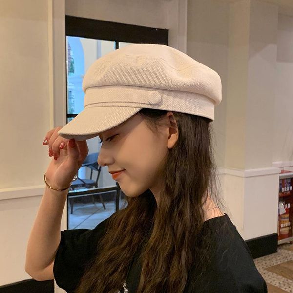 beanie/skull caps women's hat flat cap military spring autumn linen octagonal solid color hats young student female, Blue;gray
beanie/skull caps women's hat flat cap military spring autumn linen octagonal solid color hats young student female, Blue;gray