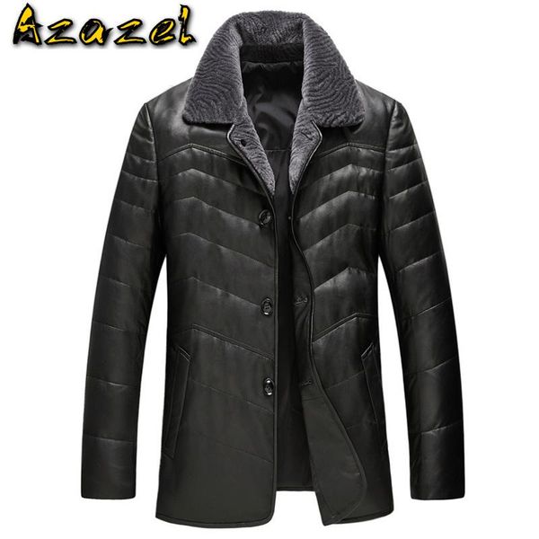men's leather & faux azazel genuine jacket men autumn winter sheepskin coat down real wool collar veste cuir homme gsj8328b, Black
men's leather & faux azazel genuine jacket men autumn winter sheepskin coat down real wool collar veste cuir homme gsj8328b, Black