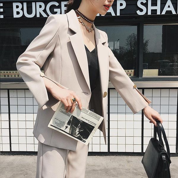 small suit female autumn 2021 korean loose women's fashion casual long paragraph pants two-piece trend two piece, White
small suit female autumn 2021 korean loose women's fashion casual long paragraph pants two-piece trend two piece, White