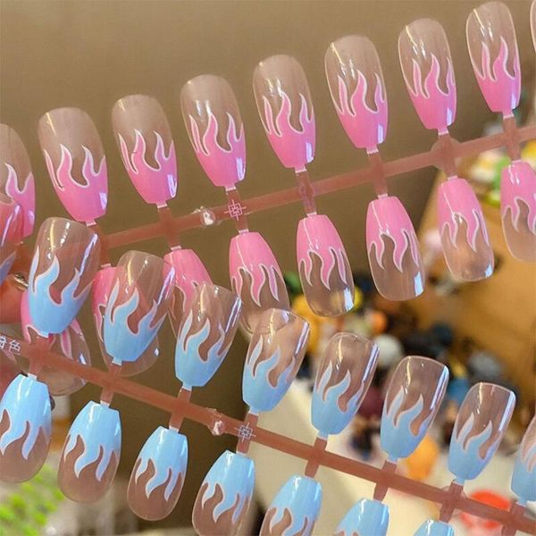 false nails 24pcs blue/pink diy uv gel beauty tools flame nail tips manicure coffin fake full cover, Red;gold
false nails 24pcs blue/pink diy uv gel beauty tools flame nail tips manicure coffin fake full cover, Red;gold