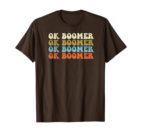 Ok Boomer 70s T-Shirt, White;black