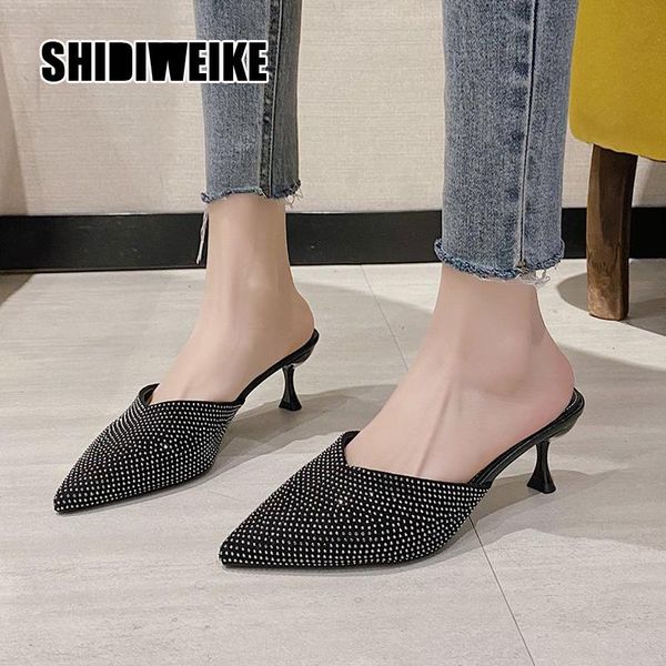 fashion bling crystal rhinestone pointed toe dress pumps 2021 women slip on slippers ladies heels shoes va930, Black
fashion bling crystal rhinestone pointed toe dress pumps 2021 women slip on slippers ladies heels shoes va930, Black