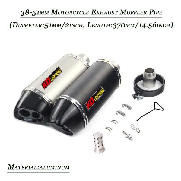 38-51mm diameter motorcycle exhaust muffler pipe with removable db killer aluminum 370mm vent tubes double outlet tail system
38-51mm diameter motorcycle exhaust muffler pipe with removable db killer aluminum 370mm vent tubes double outlet tail system