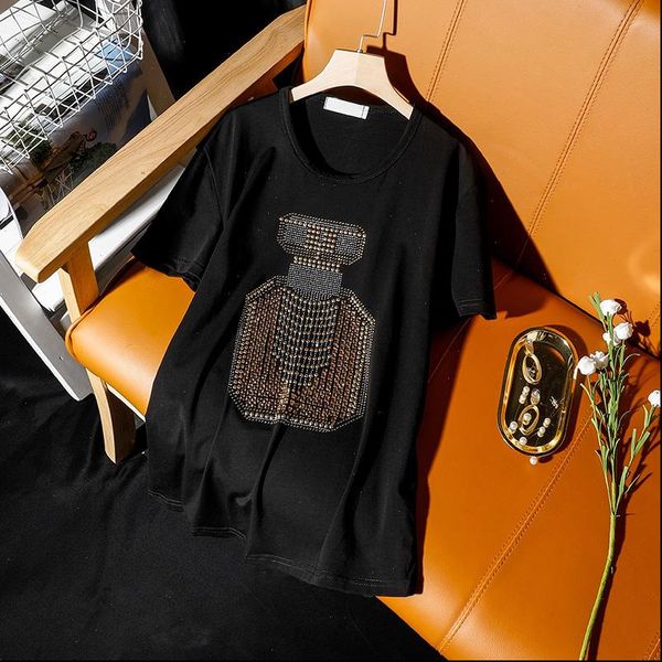 summer street womens t shirts style european extra large size 250g drill bottle short sleeve shirt women loose diamond, White
summer street womens t shirts style european extra large size 250g drill bottle short sleeve shirt women loose diamond, White