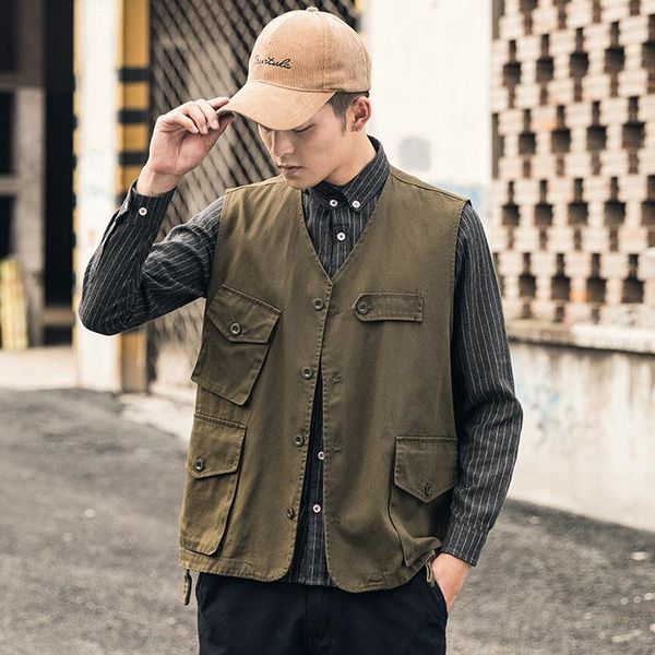 men's jackets men tooling vest japanese fashion trend cotton jacket autumn winter sleeveless big size casual coat handsome street male, Black;brown
men's jackets men tooling vest japanese fashion trend cotton jacket autumn winter sleeveless big size casual coat handsome street male, Black;brown