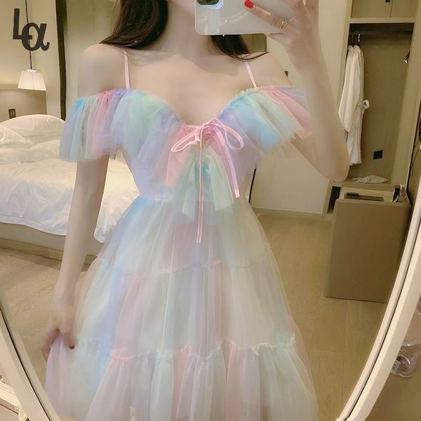 rainbow fairy dress women elegant sweet party casual patchwork lace chiffon kawaii summer 210519, Black;gray
rainbow fairy dress women elegant sweet party casual patchwork lace chiffon kawaii summer 210519, Black;gray