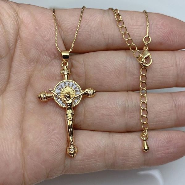Pendant Necklaces 5pcs/lot Jesus Cross Choker Necklace For Women Men Unisex Fashion Trendy Copper Zirconia Jewelry Party Wedding Gift, Silver
Pendant Necklaces 5pcs/lot Jesus Cross Choker Necklace For Women Men Unisex Fashion Trendy Copper Zirconia Jewelry Party Wedding Gift, Silver