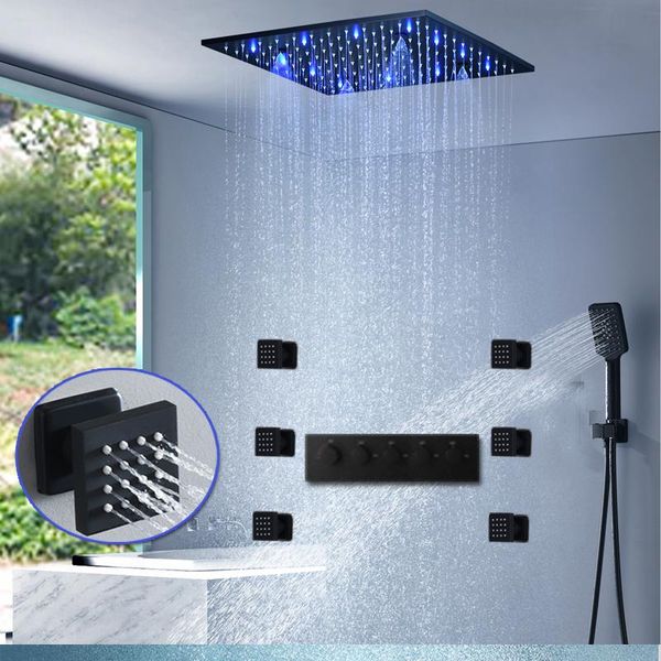 black shower body jets massage led system 16 inch rain mist hand bathroom modern set ceiling mounted sets
black shower body jets massage led system 16 inch rain mist hand bathroom modern set ceiling mounted sets