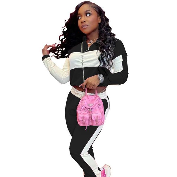 women's two piece pants autumn patchwork pieces tracksuit casual stripe zipper sweatshirt sports jogging femme fitness suits female set, White
women's two piece pants autumn patchwork pieces tracksuit casual stripe zipper sweatshirt sports jogging femme fitness suits female set, White