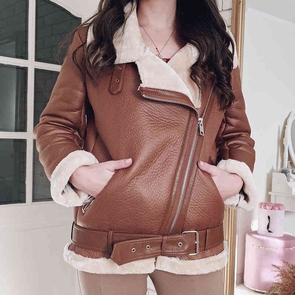 women's jackets winter women thick warm pu faux lamb leather jacket with belt moto biker sheepskin coat black oversized outwear yvys, Black;brown
women's jackets winter women thick warm pu faux lamb leather jacket with belt moto biker sheepskin coat black oversized outwear yvys, Black;brown