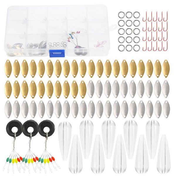 175pcs fishing lures baits space beans split rings hooks casting helper with tackle box accessories set metal spoon
175pcs fishing lures baits space beans split rings hooks casting helper with tackle box accessories set metal spoon