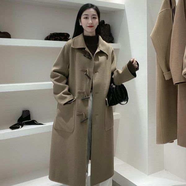 women's wool & blends 2021 long office with big pockets black lady fashion women warm winter woolen blend coat female loose work wear o
women's wool & blends 2021 long office with big pockets black lady fashion women warm winter woolen blend coat female loose work wear o
