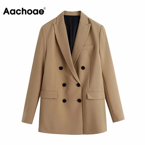 aachoae casual double breasted khaki blazer women notched neck lady elegant coat long sleeve office outwear autumn spring 210413, White;black
aachoae casual double breasted khaki blazer women notched neck lady elegant coat long sleeve office outwear autumn spring 210413, White;black