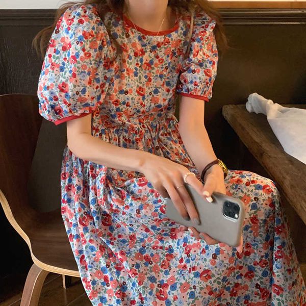 summer dresses for women sweet vestidos puff sleeve french floral dress female age-reducing loose robe femme 14897 210527, Black;gray
summer dresses for women sweet vestidos puff sleeve french floral dress female age-reducing loose robe femme 14897 210527, Black;gray