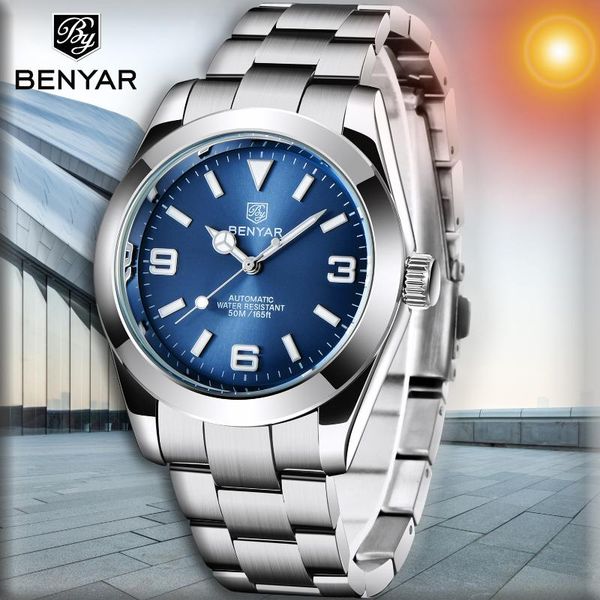 wristwatches benyar 2021 luxury watch waterproof mechanical automatic men brand stainless steel luminous fashion clock, Slivery;brown
wristwatches benyar 2021 luxury watch waterproof mechanical automatic men brand stainless steel luminous fashion clock, Slivery;brown