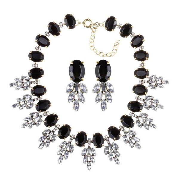 vintage gold chain handmade clamp drill statement necklace for women multi-color black stone crystal collares choker chokers, Golden;silver
vintage gold chain handmade clamp drill statement necklace for women multi-color black stone crystal collares choker chokers, Golden;silver