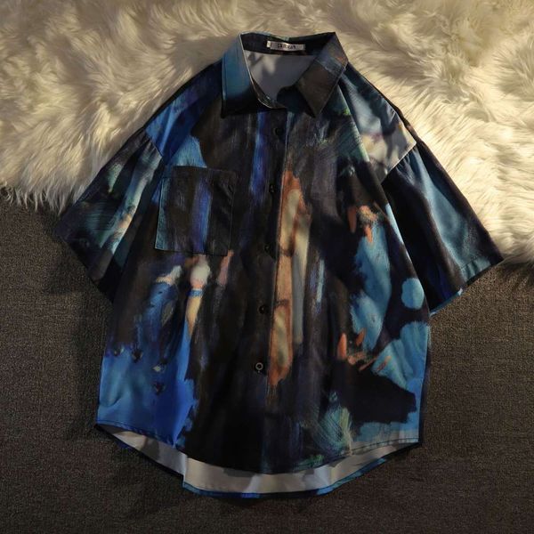 shirtship hop street oil painting print short men's fashion brand oversize high street bf half sleeve shirt, White;black
shirtship hop street oil painting print short men's fashion brand oversize high street bf half sleeve shirt, White;black