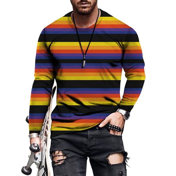 men's hoodies & sweatshirts autumn style 3d printing striped color matching sweater hip-hop shirt o-neck t-shirt long-sleeved all-match, Black
men's hoodies & sweatshirts autumn style 3d printing striped color matching sweater hip-hop shirt o-neck t-shirt long-sleeved all-match, Black