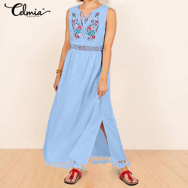 summer bohemian dress celmia women v neck sleeveless long printed beach sundress vestido 5xl party maxi robe femininas casual dresses, Black;gray
summer bohemian dress celmia women v neck sleeveless long printed beach sundress vestido 5xl party maxi robe femininas casual dresses, Black;gray