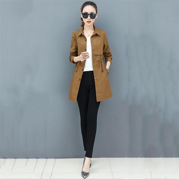 women's trench coats coat women caramel -3xl plus size 202 spring autumn korean slim single-breasted long thin windbreaker feminina, Tan;black
women's trench coats coat women caramel -3xl plus size 202 spring autumn korean slim single-breasted long thin windbreaker feminina, Tan;black