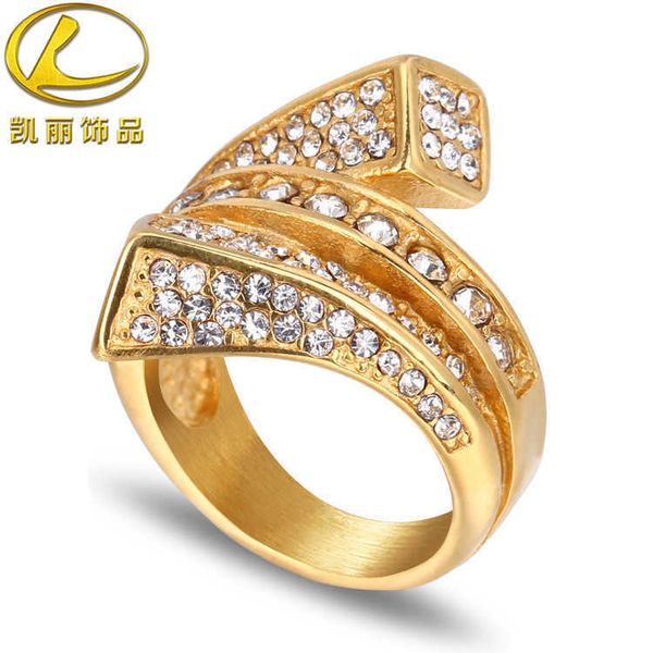 korean fashion diamond inlaid women's titanium steel ring popular clear stainless steel ring, Golden;silver
korean fashion diamond inlaid women's titanium steel ring popular clear stainless steel ring, Golden;silver