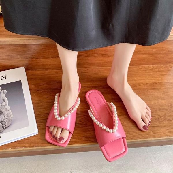 slippers fairy style outer wear sandals and female summer 2021 all-match low-heeled non-slip pearl pure color, Black
slippers fairy style outer wear sandals and female summer 2021 all-match low-heeled non-slip pearl pure color, Black