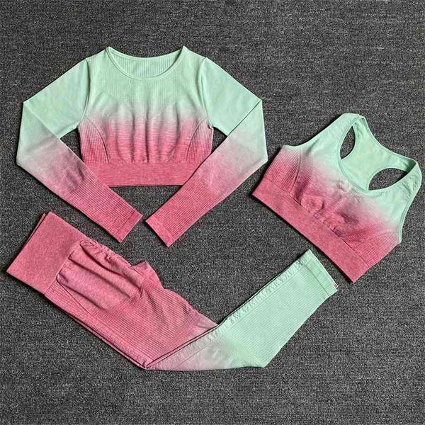 2pc ombre women yoga set seamless leggings long sleeve crop sports bra running pants gym clothing fitness workout set, White;red
2pc ombre women yoga set seamless leggings long sleeve crop sports bra running pants gym clothing fitness workout set, White;red