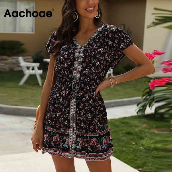women v neck floral print vintage dress with belt a line short sleeve buttons chic dresses summer sundress vestidos 210413, Black;gray
women v neck floral print vintage dress with belt a line short sleeve buttons chic dresses summer sundress vestidos 210413, Black;gray