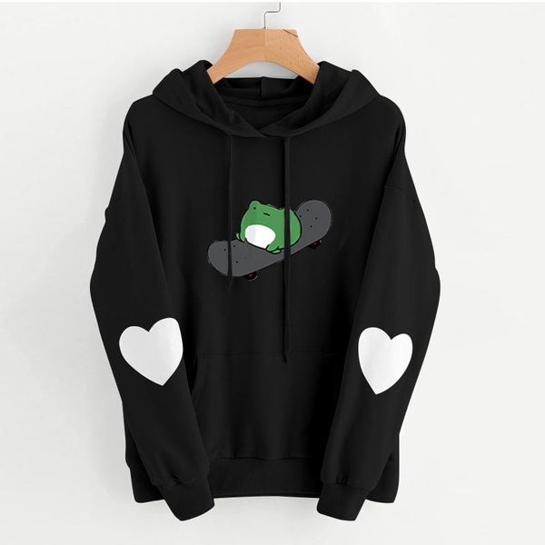 women's hoodies & sweatshirts heart print hoodie womens long sleeve harajuku sweatshirt jumper frog graphic hooded pullover blouse sud, Black
women's hoodies & sweatshirts heart print hoodie womens long sleeve harajuku sweatshirt jumper frog graphic hooded pullover blouse sud, Black