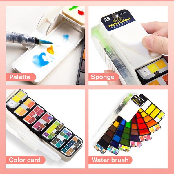 gift sets 33 color superior portable solid watercolor paint set with water brush pen paints pigment for painting aquarelle art
gift sets 33 color superior portable solid watercolor paint set with water brush pen paints pigment for painting aquarelle art