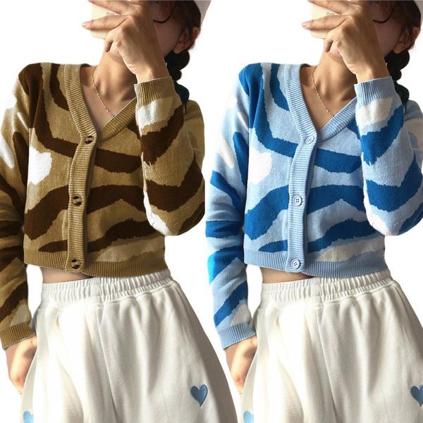women's knits & tees spring autumn women's button down cropped cardigan long sleeve v-neck abstract print knit sweater khaki/blue, White
women's knits & tees spring autumn women's button down cropped cardigan long sleeve v-neck abstract print knit sweater khaki/blue, White
