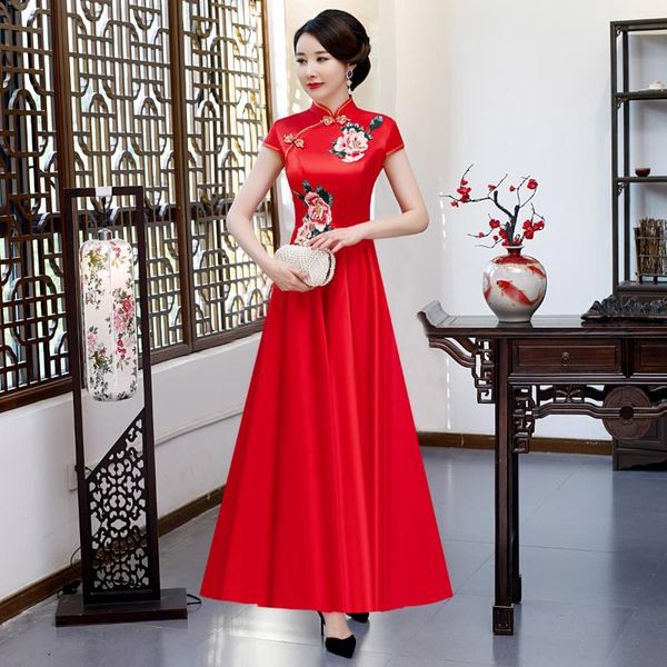 ethnic clothing vintag embroidery flowers cheongsam women print floral satin qipao elegant bride wedding party gown long dress oversize 3xl, Red
ethnic clothing vintag embroidery flowers cheongsam women print floral satin qipao elegant bride wedding party gown long dress oversize 3xl, Red