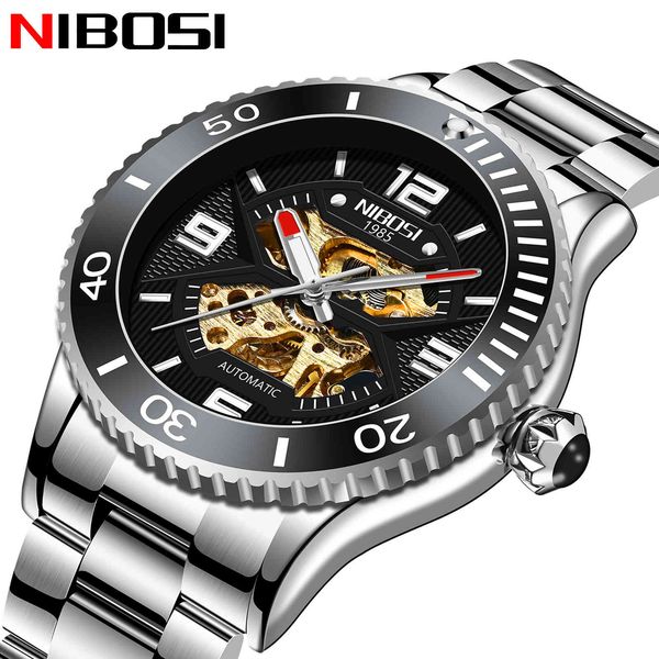 luxury nibosi brand human mechanical watch rustless steel waterproof business sport 2021 new for men reloj hombre, Slivery;brown
luxury nibosi brand human mechanical watch rustless steel waterproof business sport 2021 new for men reloj hombre, Slivery;brown
