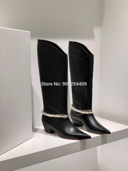 autumn winter genuine leather long casual women's boots fashion pearl rhinestone high x7rs, Black
autumn winter genuine leather long casual women's boots fashion pearl rhinestone high x7rs, Black