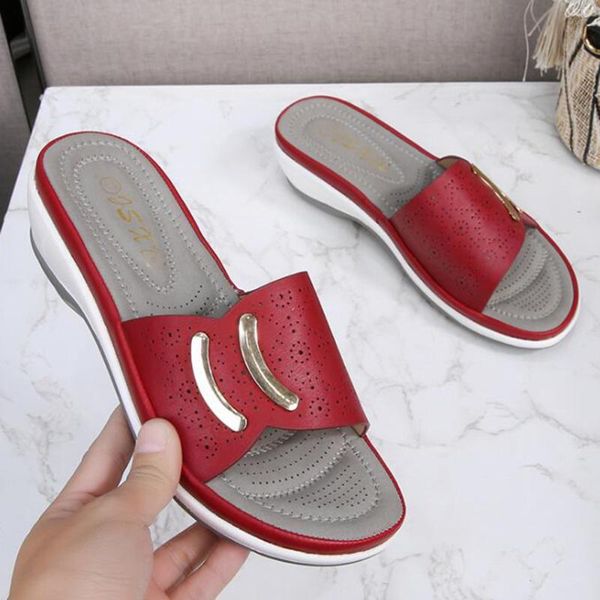 women's slippers fashion wedges slides female casual sandals metal decoration beach shoes ladies footwear large size zy797, Black
women's slippers fashion wedges slides female casual sandals metal decoration beach shoes ladies footwear large size zy797, Black