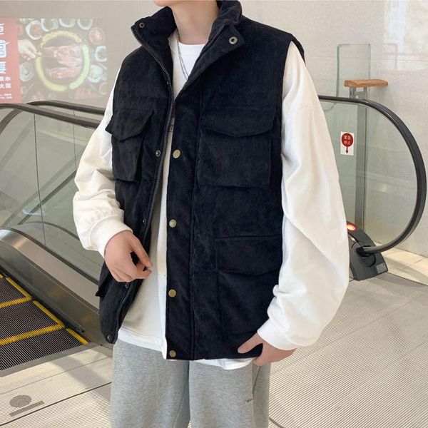 men's vests wear 2021 autumn winter high qualty corduroy vest solid color loose causal waistcoat warm thick cloth for male, Black;white
men's vests wear 2021 autumn winter high qualty corduroy vest solid color loose causal waistcoat warm thick cloth for male, Black;white