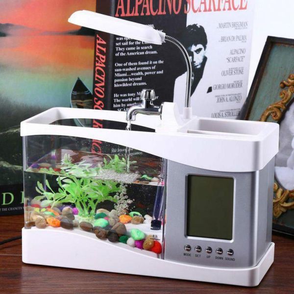 aquariums aquarium deskfish tank usb mini electronic led bowl decoration with water pump light calendar clock
aquariums aquarium deskfish tank usb mini electronic led bowl decoration with water pump light calendar clock