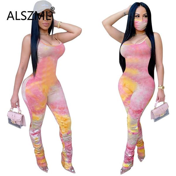 gym clothing 2021 women fashion tie-dye u get backless sheath jumpsuits tight club party lady overalls, White;black 
gym clothing 2021 women fashion tie-dye u get backless sheath jumpsuits tight club party lady overalls, White;black