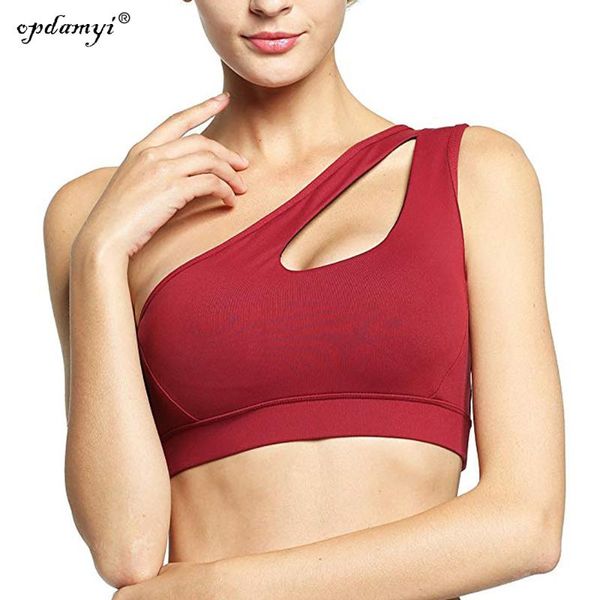 gym clothing women's one shoulder sports bra workout yoga bras cute medium support strappy crisscross back, White;black
gym clothing women's one shoulder sports bra workout yoga bras cute medium support strappy crisscross back, White;black