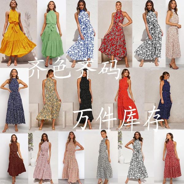 casual dresses dress women summer 2021 colors halter floral printed sashes mid calf vestidos zys5707, Black;gray
casual dresses dress women summer 2021 colors halter floral printed sashes mid calf vestidos zys5707, Black;gray