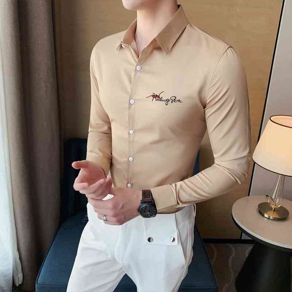 letter embroidery shirts men long sleeve casual slim shirt male business formal dress shirts streetwear social party blouse 210527, White;black
letter embroidery shirts men long sleeve casual slim shirt male business formal dress shirts streetwear social party blouse 210527, White;black