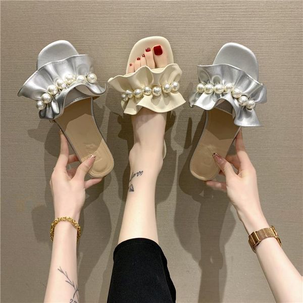 slippers summer women shoes fashion 2021 design ruffled pearl decoration open toe flip flops flat party dress, Black
slippers summer women shoes fashion 2021 design ruffled pearl decoration open toe flip flops flat party dress, Black