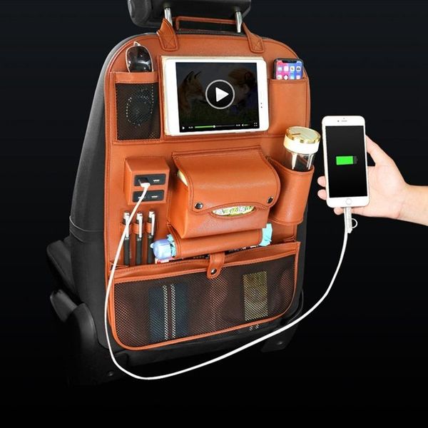 car organizer 4usb charger storage pu leather travel multifunction pocket stowing tidying auto accessories seat back bag
car organizer 4usb charger storage pu leather travel multifunction pocket stowing tidying auto accessories seat back bag