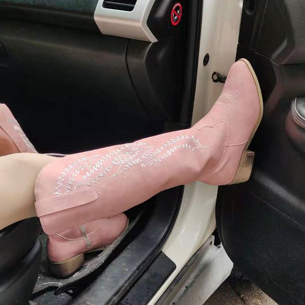 414243 yards foreign trade year new chunky heel mid heel womens european and american western embroidered high leg boot long boots large siz, Black
414243 yards foreign trade year new chunky heel mid heel womens european and american western embroidered high leg boot long boots large siz, Black