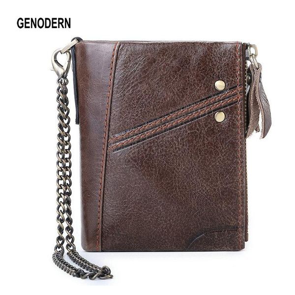 wallets genodern arrival double zipper men wallet with metal chain rfid short hasp purse for man & women multi function male purses, Red;black
wallets genodern arrival double zipper men wallet with metal chain rfid short hasp purse for man & women multi function male purses, Red;black