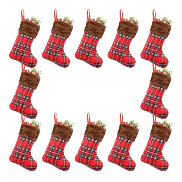 christmas decorations stockings 12 pack, small rustic plaid faux fur xmas tree bulk, gift card holders cash bags holiday treats
christmas decorations stockings 12 pack, small rustic plaid faux fur xmas tree bulk, gift card holders cash bags holiday treats
